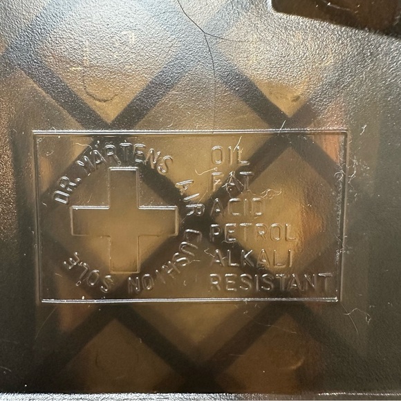 NWOB Dr. Martens 1460 Smooth Leather Lace Up Boots Black with Yellow Accents - Picture 14 of 16